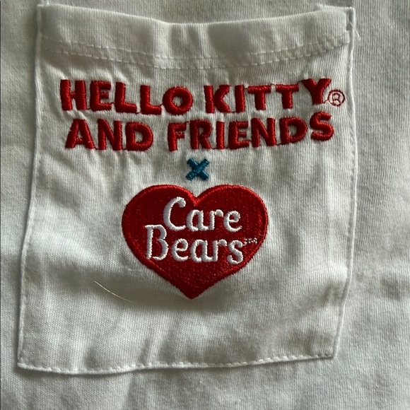 Hello Kitty Tops - Hello Kitty White Tee with Red Graphic Pocket
